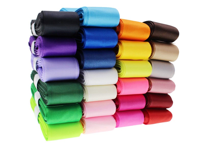 Jesep 100 Yards 1" Soild Grosgrain Ribbon Boutique Gift Wrapping Package Ribbon, DIY Crafts Bow Hair Headband Accessories Assorted Ribbon (1" 2.5cm) - Image 1